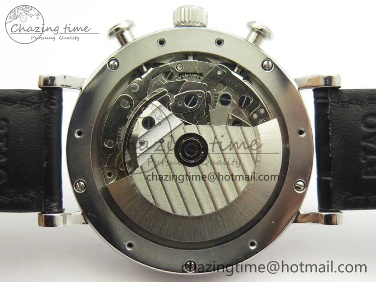 Portofino IW391001 SS ZK 1:1 Best Edition White Dial Silver Markers on Black Leather Strap A7750