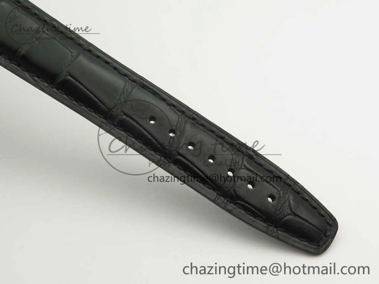 Portofino IW391001 SS ZK 1:1 Best Edition White Dial Silver Markers on Black Leather Strap A7750