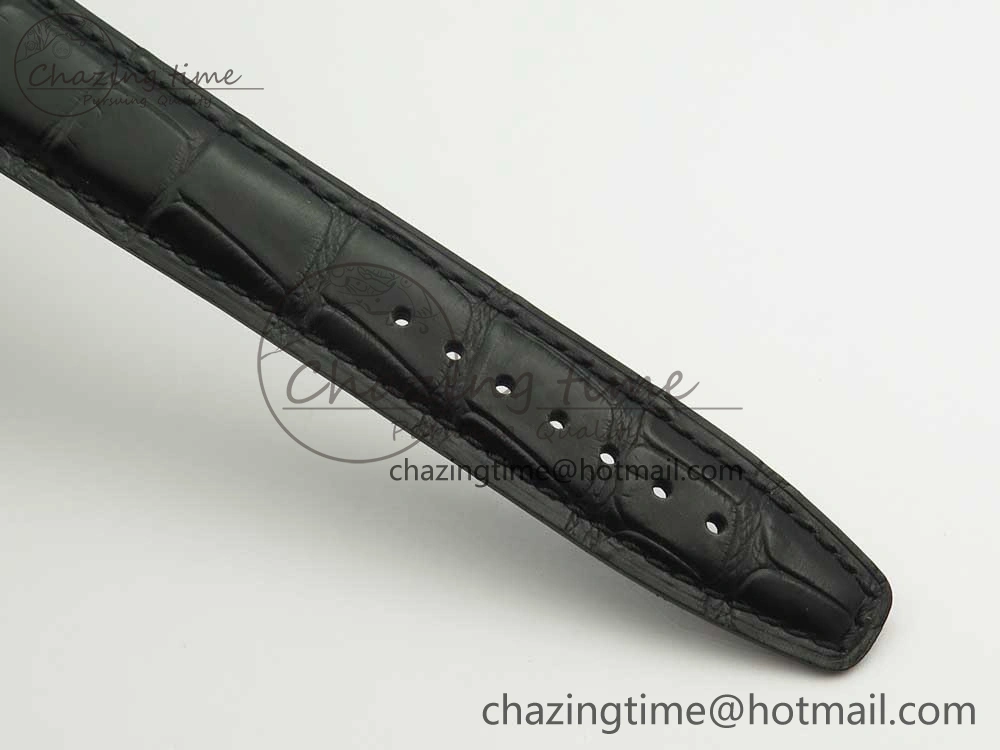 Portofino IW391001 SS ZK 1:1 Best Edition White Dial Silver Markers on Black Leather Strap A7750