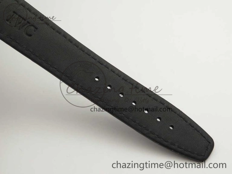 Portofino IW391001 SS ZK 1:1 Best Edition White Dial Silver Markers on Black Leather Strap A7750
