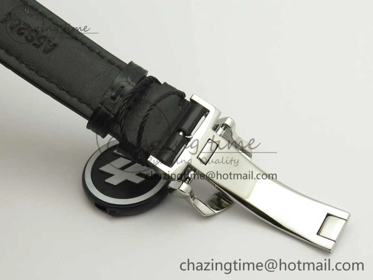 Portofino IW391001 SS ZK 1:1 Best Edition White Dial Silver Markers on Black Leather Strap A7750