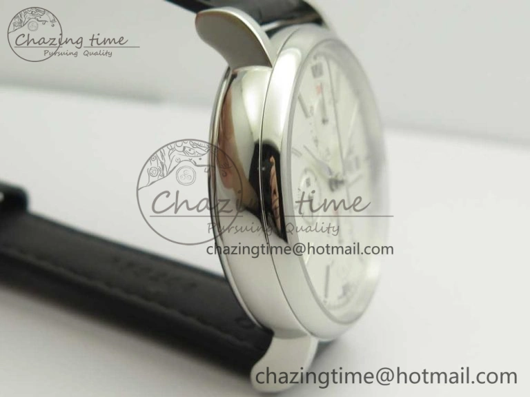Portofino IW391001 SS ZK 1:1 Best Edition White Dial Silver Markers on Black Leather Strap A7750
