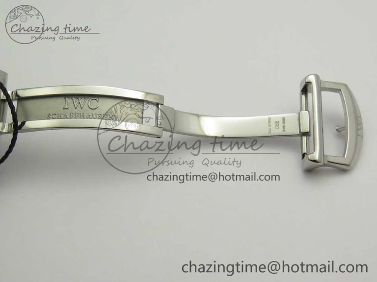 Portofino IW391001 SS ZK 1:1 Best Edition White Dial Silver Markers on Black Leather Strap A7750