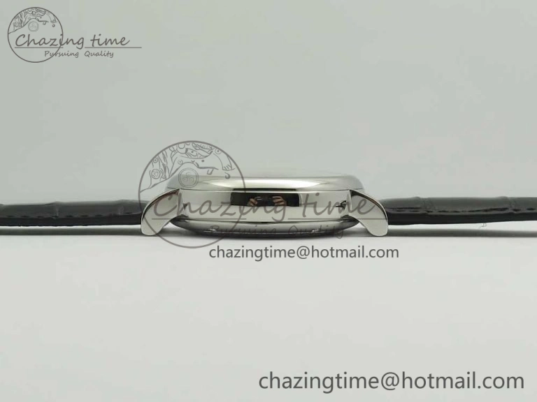 Portofino IW391001 SS ZK 1:1 Best Edition White Dial Silver Markers on Black Leather Strap A7750