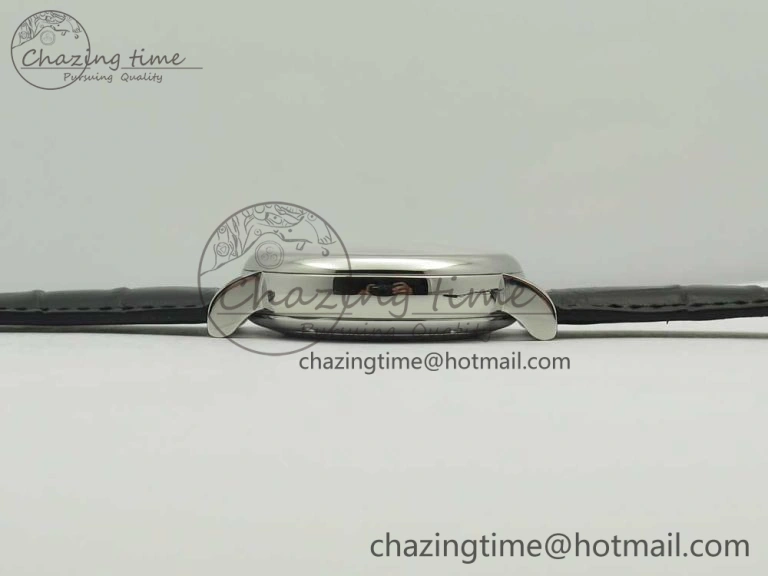 Portofino IW391022 SS ZK 1:1 Best Edition White Dial Gold Markers On Black Leather Strap A7750