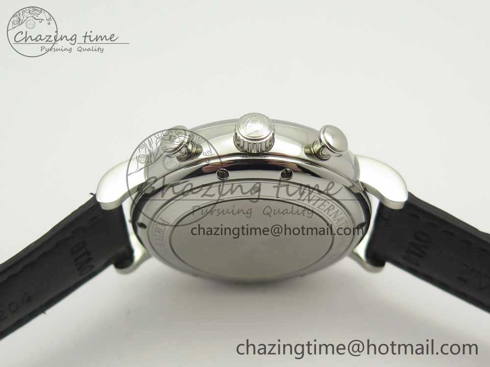 Portofino IW391022 SS ZK 1:1 Best Edition White Dial Gold Markers On Black Leather Strap A7750