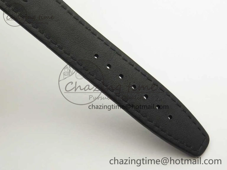 Portofino IW391022 SS ZK 1:1 Best Edition White Dial Gold Markers On Black Leather Strap A7750