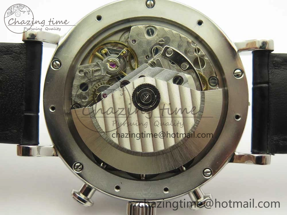 Portofino IW391022 SS ZK 1:1 Best Edition White Dial Gold Markers On Black Leather Strap A7750