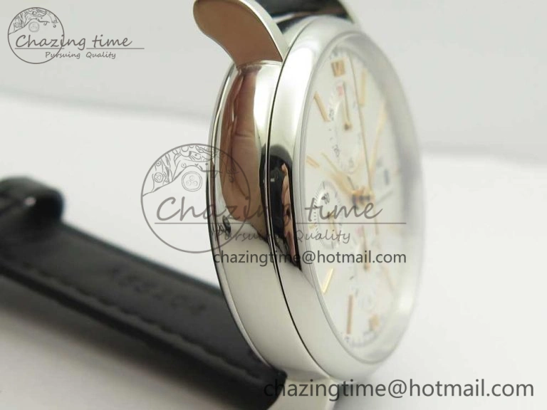 Portofino IW391022 SS ZK 1:1 Best Edition White Dial Gold Markers On Black Leather Strap A7750