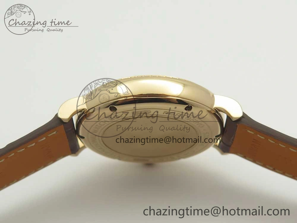 Portofino IW458101 Diamond Bezel RG MK 1:1 Best Edition Gray Dial On Brown Leather Strap MIYOTA 9015