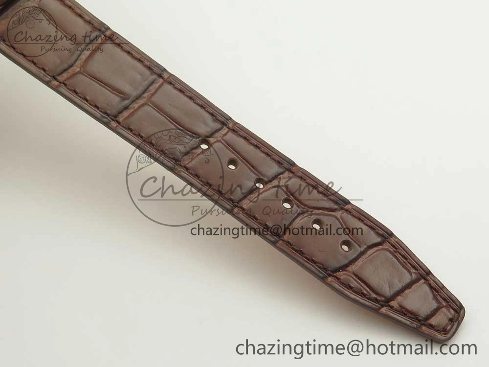 Portofino IW458101 Diamond Bezel RG MK 1:1 Best Edition Gray Dial On Brown Leather Strap MIYOTA 9015