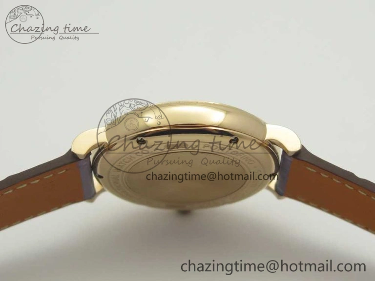 Portofino IW458101 Diamond Bezel RG MK 1:1 Best Edition Silver Dial On Purple Leather Strap MIYOTA 9015