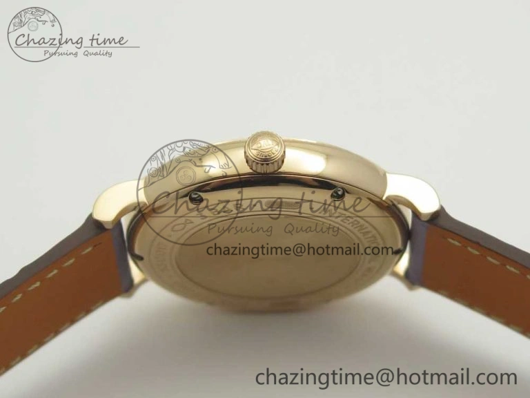 Portofino IW458101 Diamond Bezel RG MK 1:1 Best Edition Silver Dial On Purple Leather Strap MIYOTA 9015
