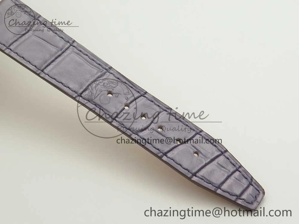 Portofino IW458101 Diamond Bezel RG MK 1:1 Best Edition Silver Dial On Purple Leather Strap MIYOTA 9015