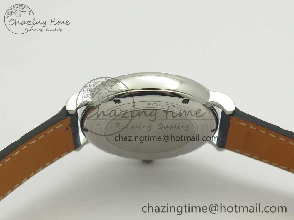 Portofino IW458101 Diamond Bezel SS MK 1:1 Best Edition Blue Dial On Blue Leather Strap MIYOTA 9015