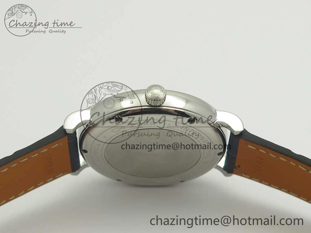 Portofino IW458101 Diamond Bezel SS MK 1:1 Best Edition Blue Dial On Blue Leather Strap MIYOTA 9015