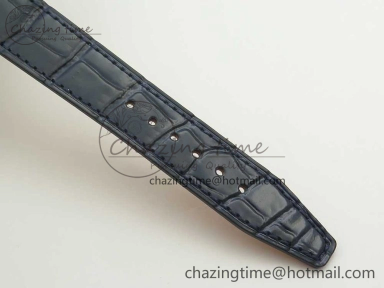 Portofino IW458101 Diamond Bezel SS MK 1:1 Best Edition Blue Dial On Blue Leather Strap MIYOTA 9015