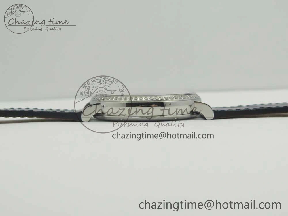 Portofino IW458101 Diamond Bezel SS MK 1:1 Best Edition Blue Dial On Blue Leather Strap MIYOTA 9015