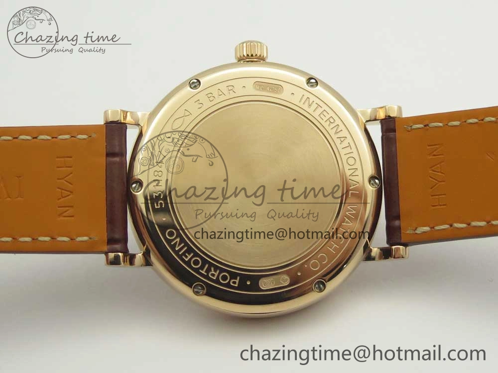 Portofino IW458101 RG MK 1:1 Best Edition Gray Dial On Brown Leather Strap MIYOTA 9015