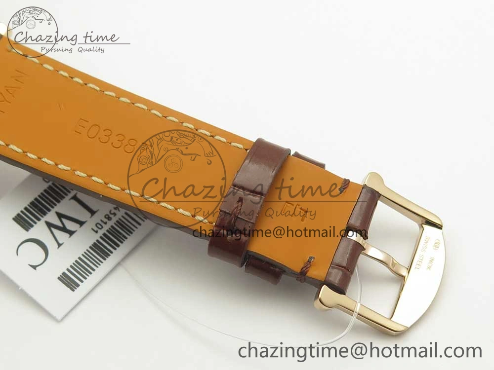 Portofino IW458101 RG MK 1:1 Best Edition Gray Dial On Brown Leather Strap MIYOTA 9015