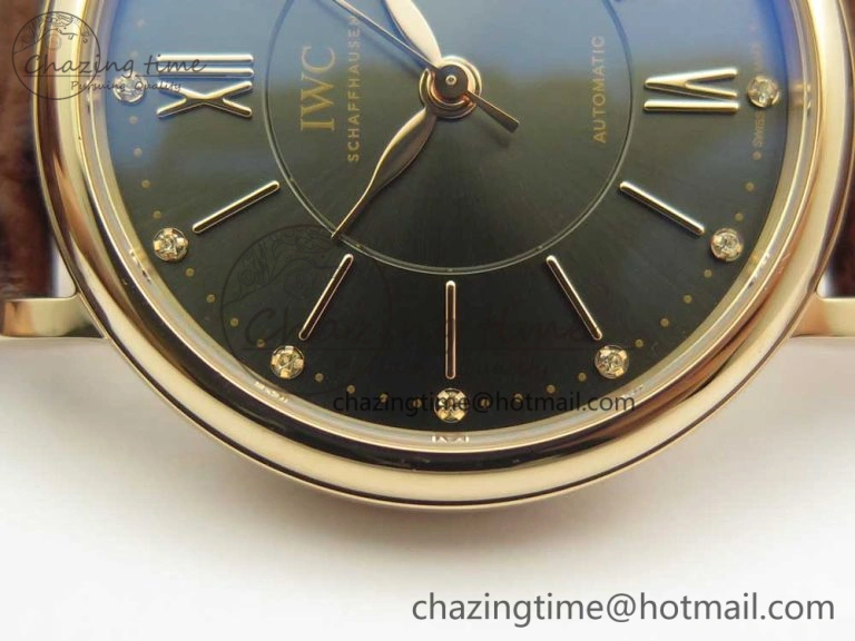 Portofino IW458101 RG MK 1:1 Best Edition Gray Dial On Brown Leather Strap MIYOTA 9015