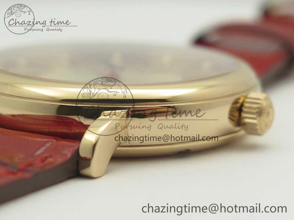 Portofino IW458101 RG MK 1:1 Best Edition Silver Dial On Red Leather Strap MIYOTA 9015