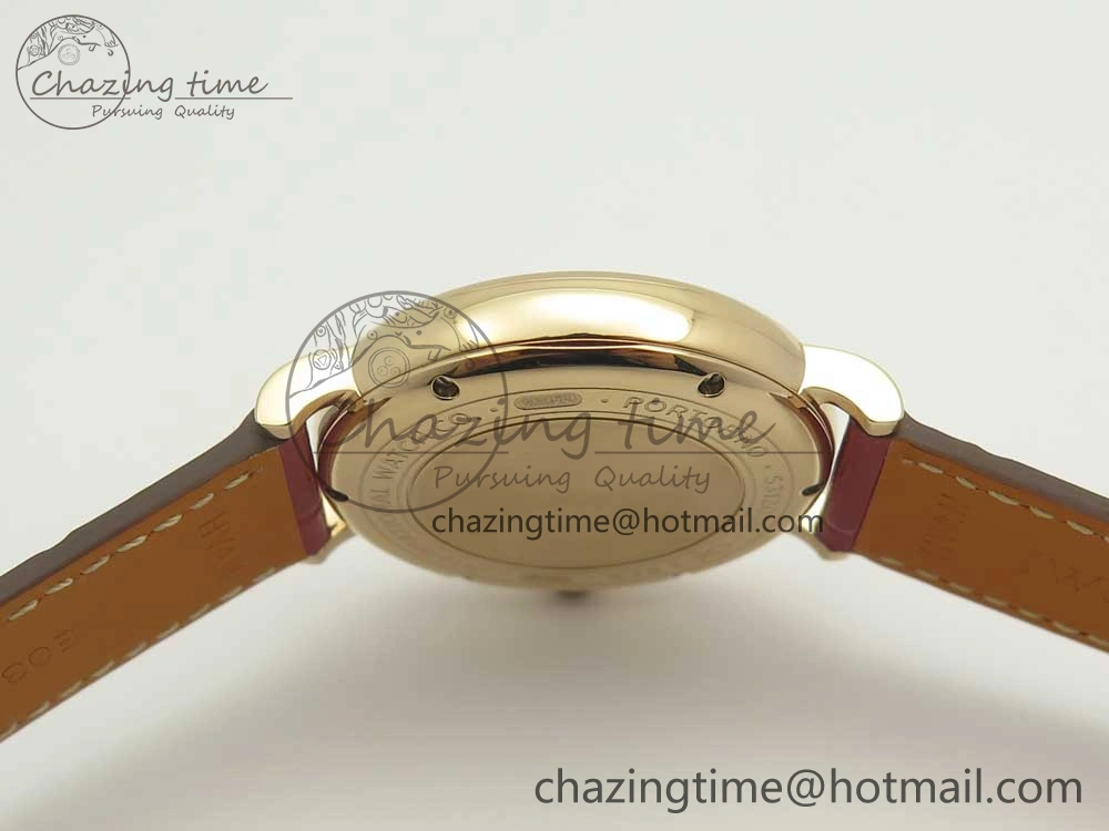 Portofino IW458101 RG MK 1:1 Best Edition Silver Dial On Red Leather Strap MIYOTA 9015