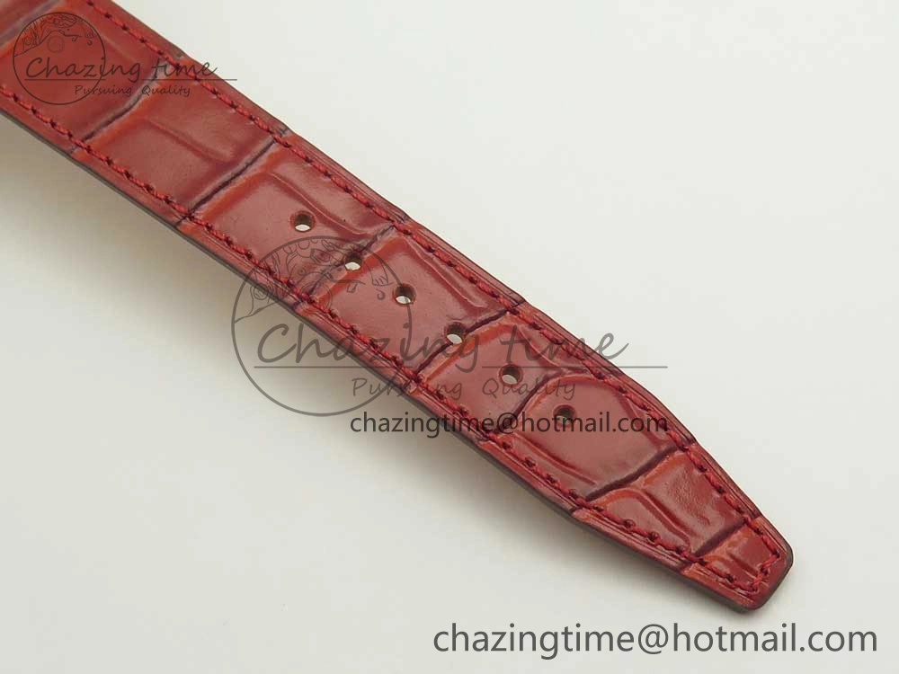 Portofino IW458101 RG MK 1:1 Best Edition Silver Dial On Red Leather Strap MIYOTA 9015