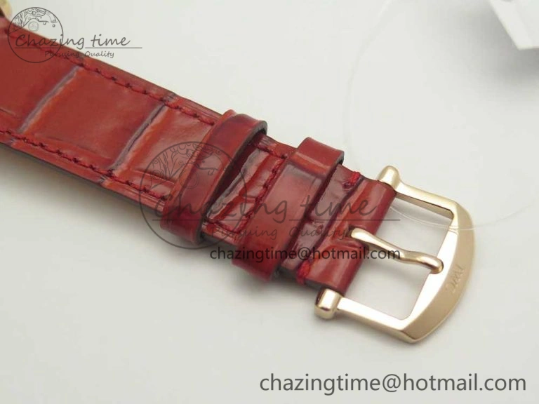Portofino IW458101 RG MK 1:1 Best Edition Silver Dial On Red Leather Strap MIYOTA 9015