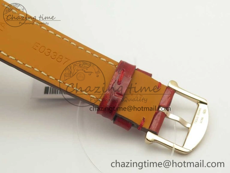 Portofino IW458101 RG MK 1:1 Best Edition Silver Dial On Red Leather Strap MIYOTA 9015