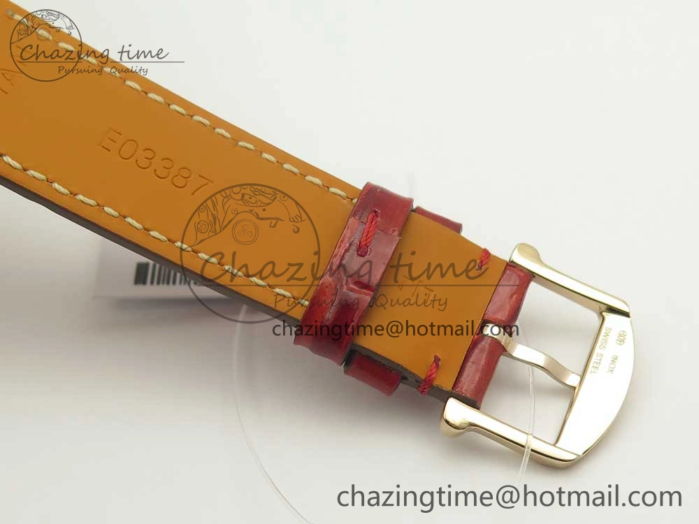 Portofino IW458101 RG MK 1:1 Best Edition Silver Dial On Red Leather Strap MIYOTA 9015
