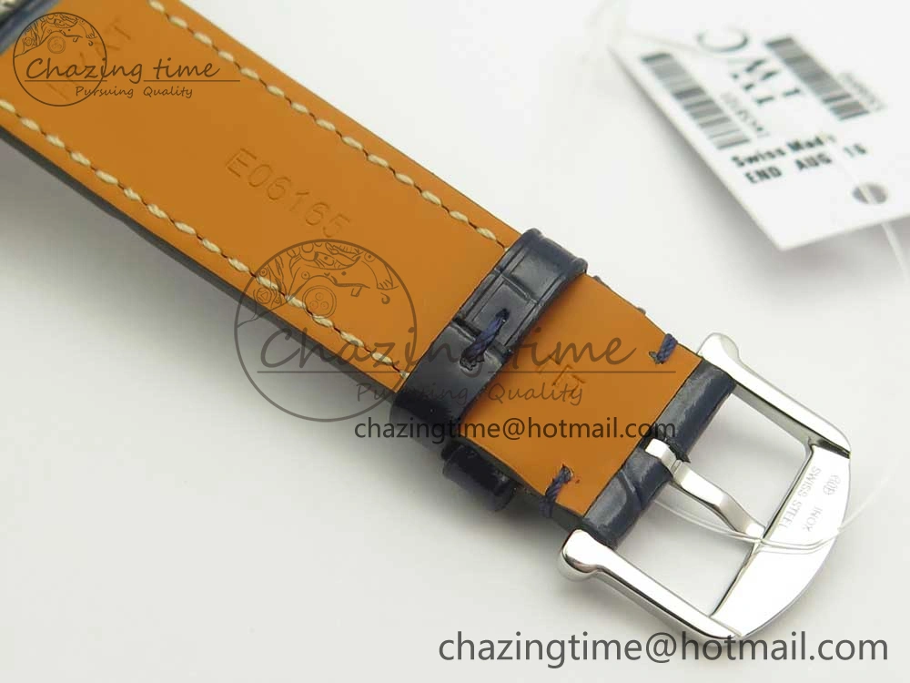Portofino IW458101 SS MK 1:1 Best Edition Blue Dial On Blue Leather Strap MIYOTA 9015