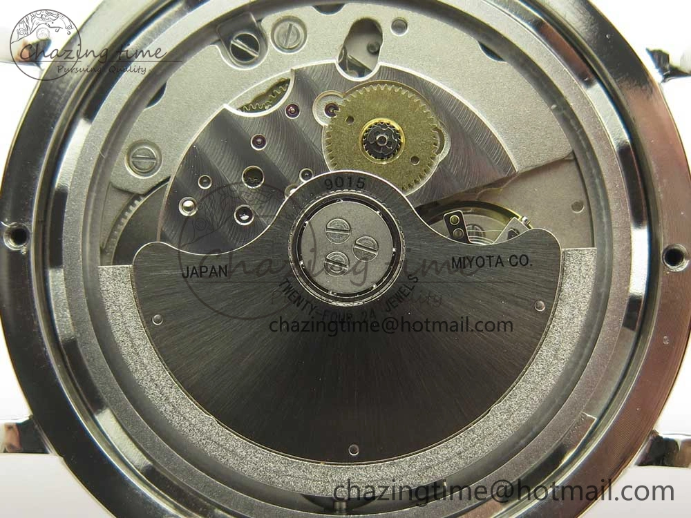 Portofino IW458101 SS MK 1:1 Best Edition Blue Dial On Blue Leather Strap MIYOTA 9015