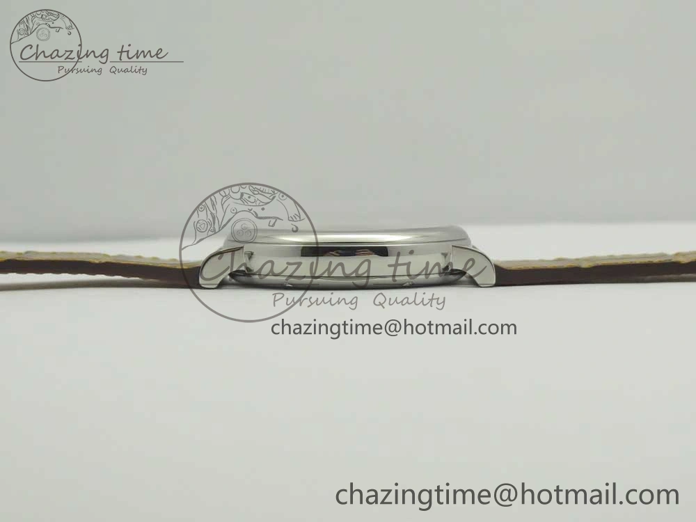 Portofino IW458101 SS MK 1:1 Best Edition Silver Dial On Brown Leather Strap MIYOTA 9015