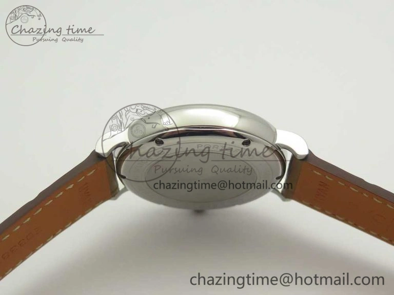 Portofino IW458101 SS MK 1:1 Best Edition Silver Dial On Brown Leather Strap MIYOTA 9015