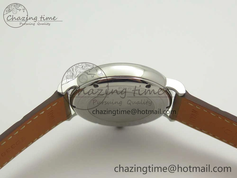 Portofino IW458101 SS MK 1:1 Best Edition Silver Dial On Brown Leather Strap MIYOTA 9015