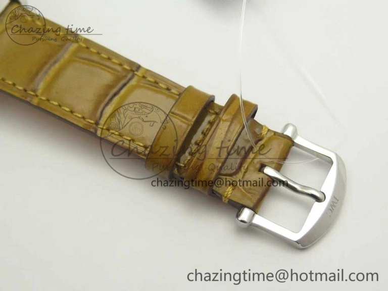 Portofino IW458101 SS MK 1:1 Best Edition Silver Dial On Brown Leather Strap MIYOTA 9015