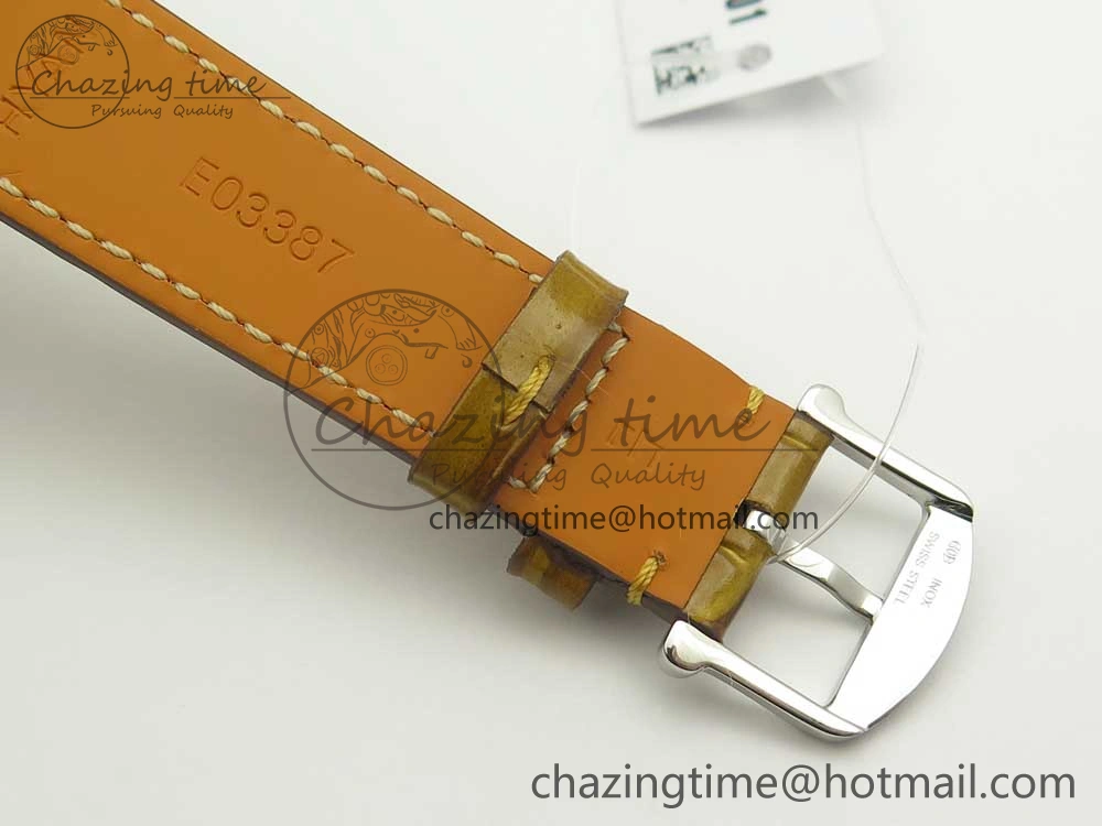 Portofino IW458101 SS MK 1:1 Best Edition Silver Dial On Brown Leather Strap MIYOTA 9015