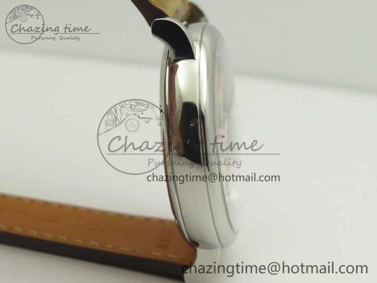 Portofino IW458101 SS MK 1:1 Best Edition Silver Dial On Brown Leather Strap MIYOTA 9015