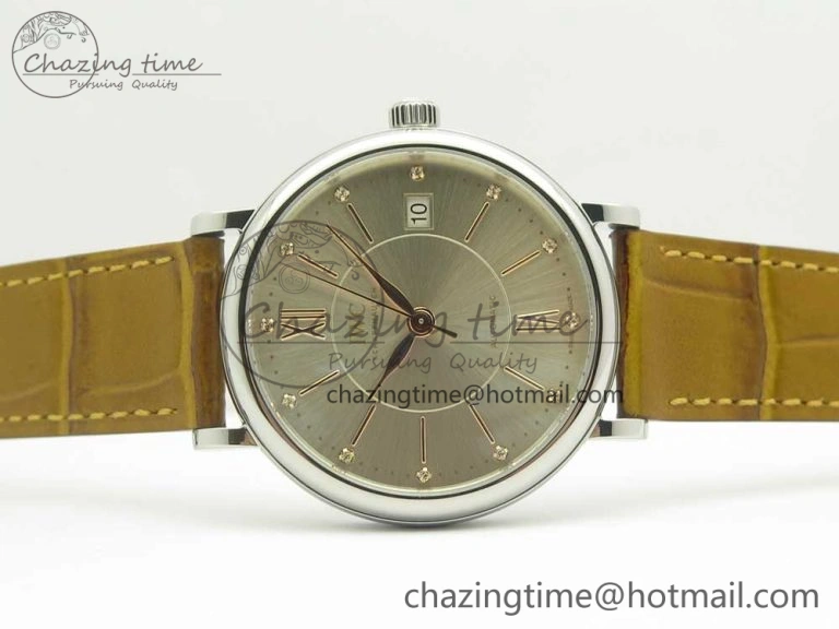 Portofino IW458101 SS MK 1:1 Best Edition Silver Dial On Brown Leather Strap MIYOTA 9015