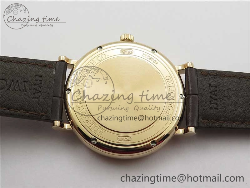 Portofino IW459402 RG MKS 1:1 Best Edition White Dial on Brown Leather Strap Miyota 9015