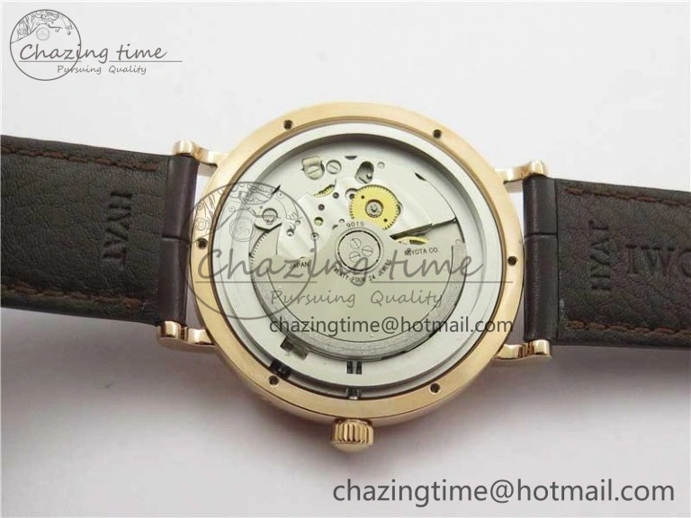 Portofino IW459402 RG MKS 1:1 Best Edition White Dial on Brown Leather Strap Miyota 9015