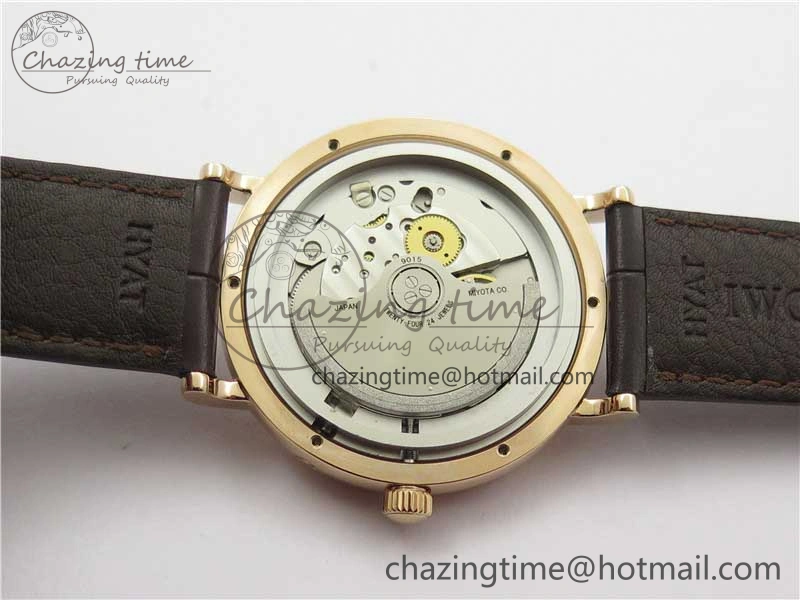 Portofino IW459402 RG MKS 1:1 Best Edition White Dial on Brown Leather Strap Miyota 9015