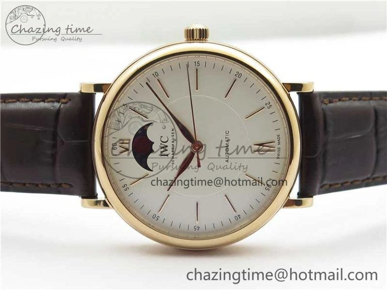 Portofino IW459402 RG MKS 1:1 Best Edition White Dial on Brown Leather Strap Miyota 9015