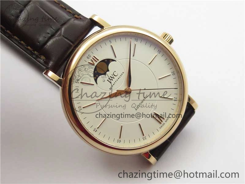 Portofino IW459402 RG MKS 1:1 Best Edition White Dial on Brown Leather Strap Miyota 9015