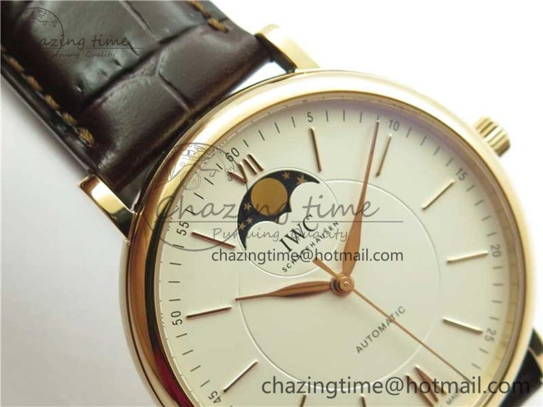 Portofino IW459402 RG MKS 1:1 Best Edition White Dial on Brown Leather Strap Miyota 9015