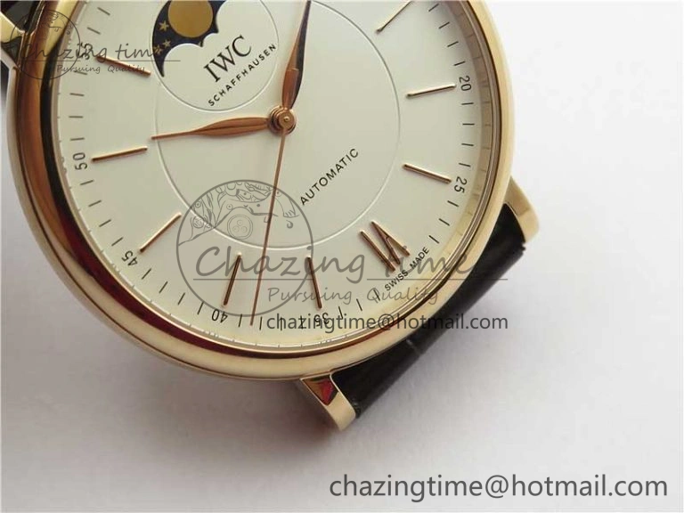 Portofino IW459402 RG MKS 1:1 Best Edition White Dial on Brown Leather Strap Miyota 9015