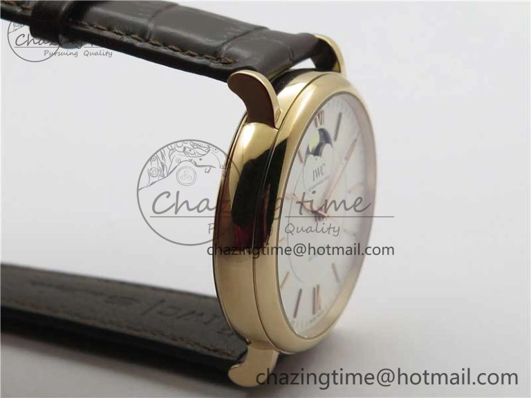 Portofino IW459402 RG MKS 1:1 Best Edition White Dial on Brown Leather Strap Miyota 9015