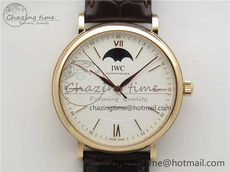 Portofino IW459402 RG MKS 1:1 Best Edition White Dial on Brown Leather Strap Miyota 9015