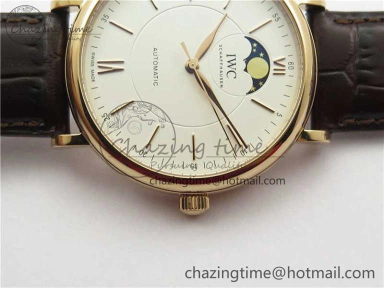 Portofino IW459402 RG MKS 1:1 Best Edition White Dial on Brown Leather Strap Miyota 9015